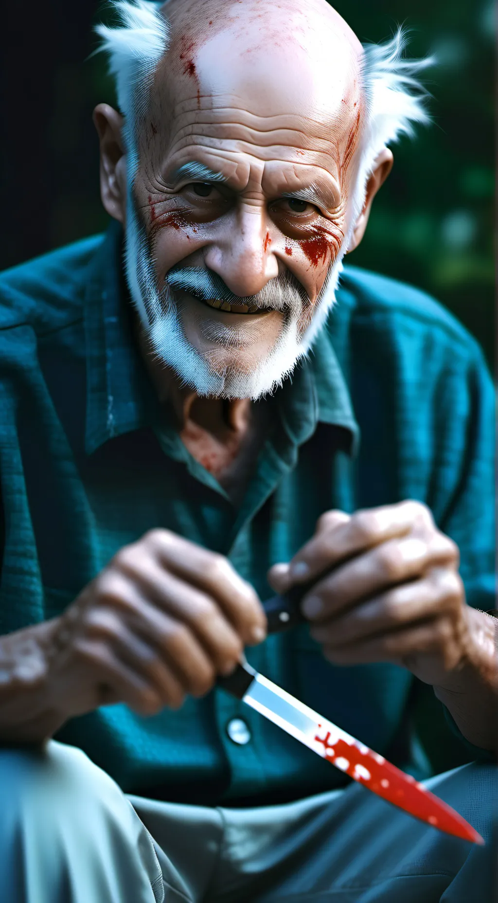 ai character: creepy grampa background