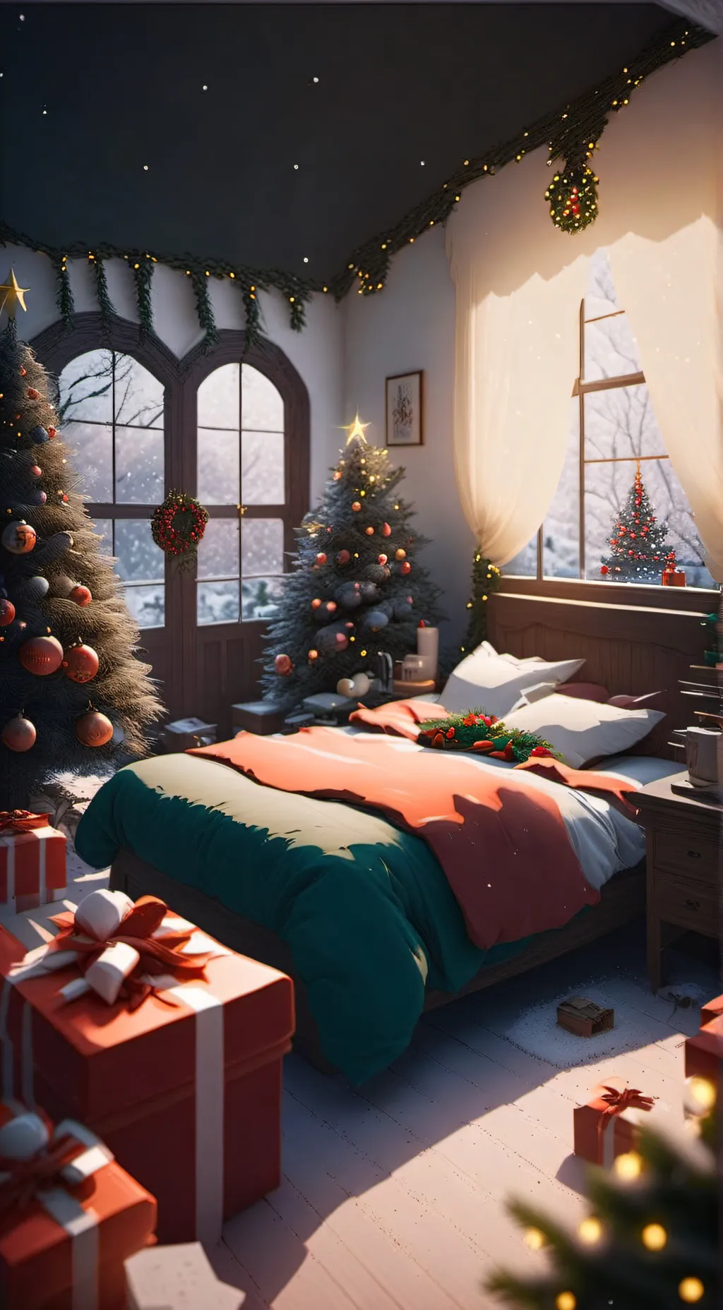 ai character: Mha Christmas  background