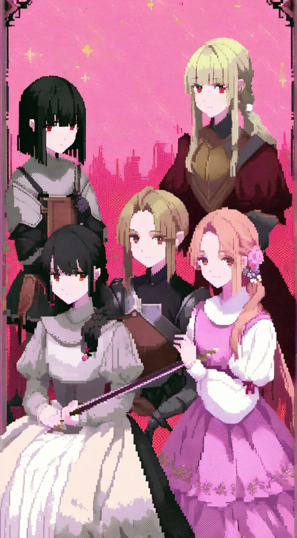 ai character: 5 Knight sisters background