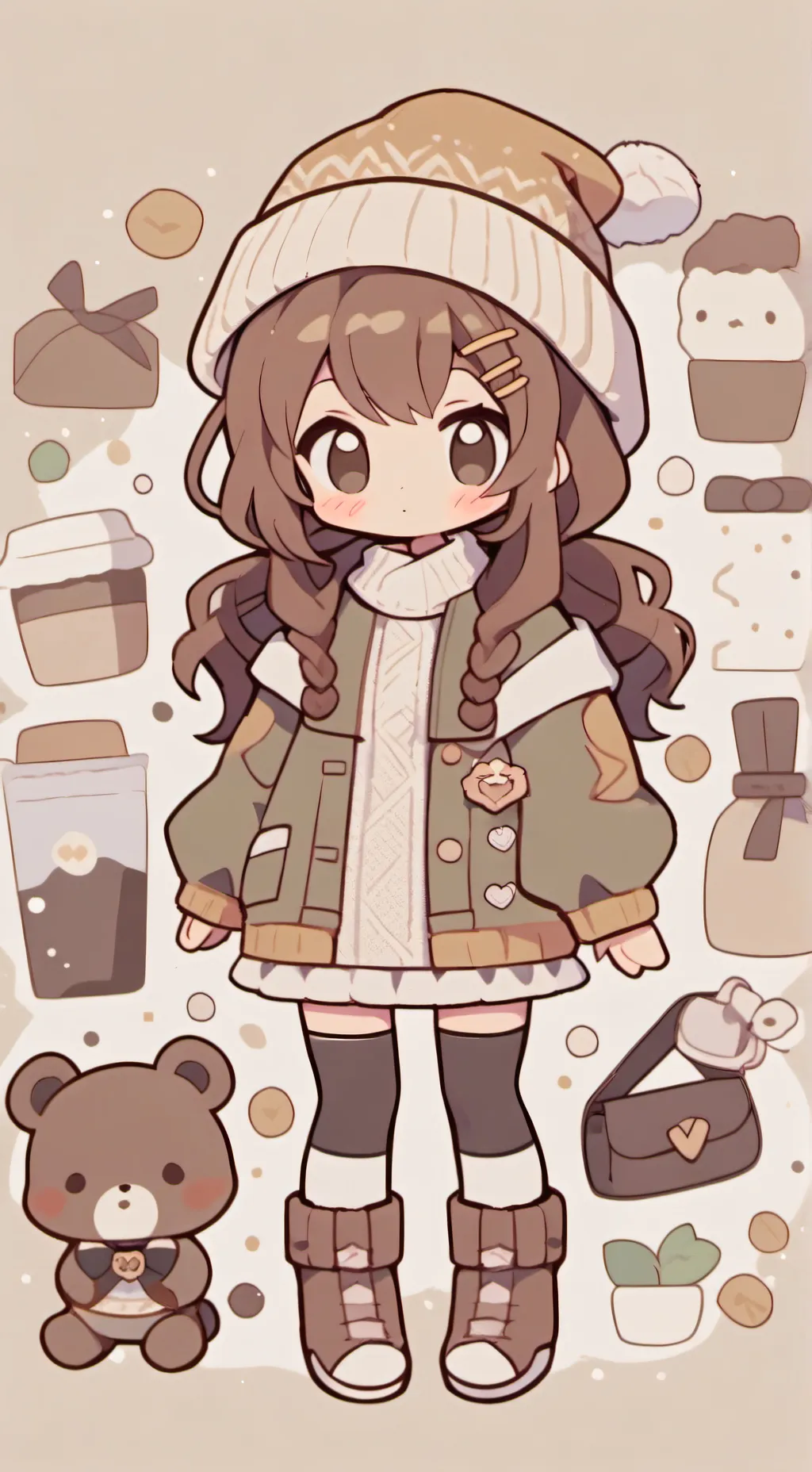 ai character: tan background