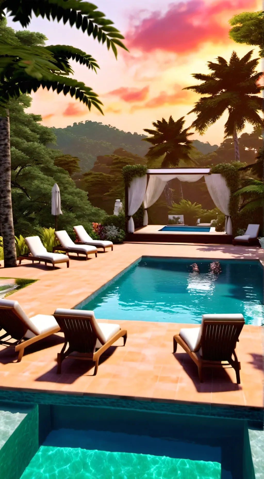 ai character: Pool party background