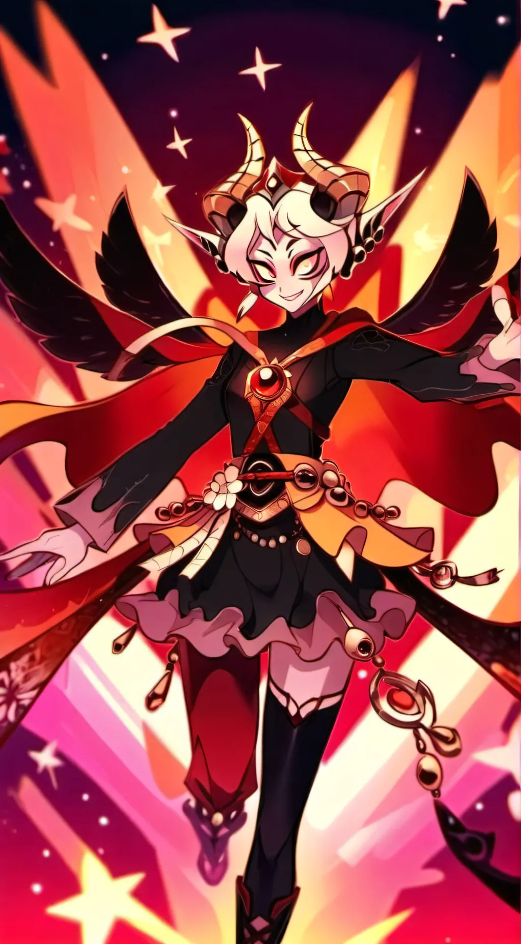 ai character: blitzø e stolas  background