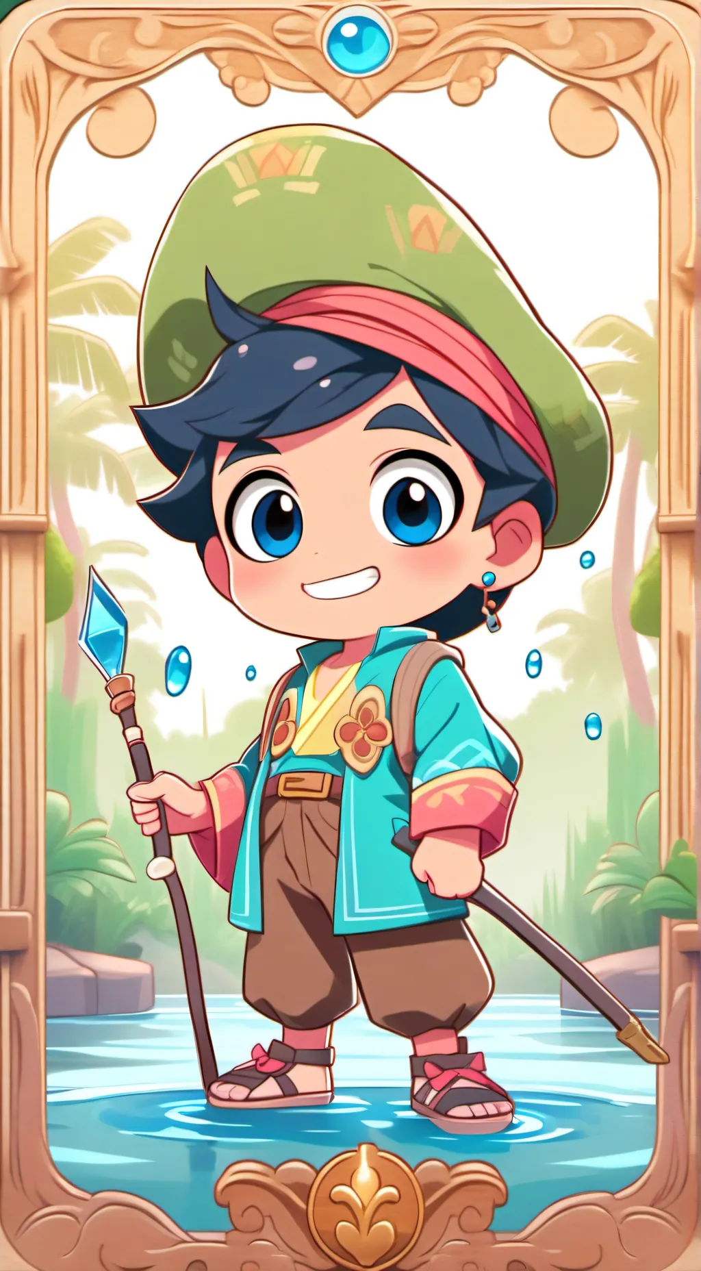 ai character: water background