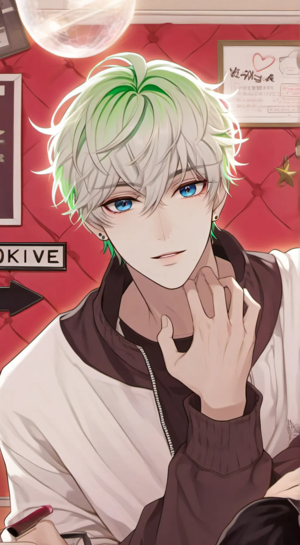 ai character: Green-Haired Slopp background