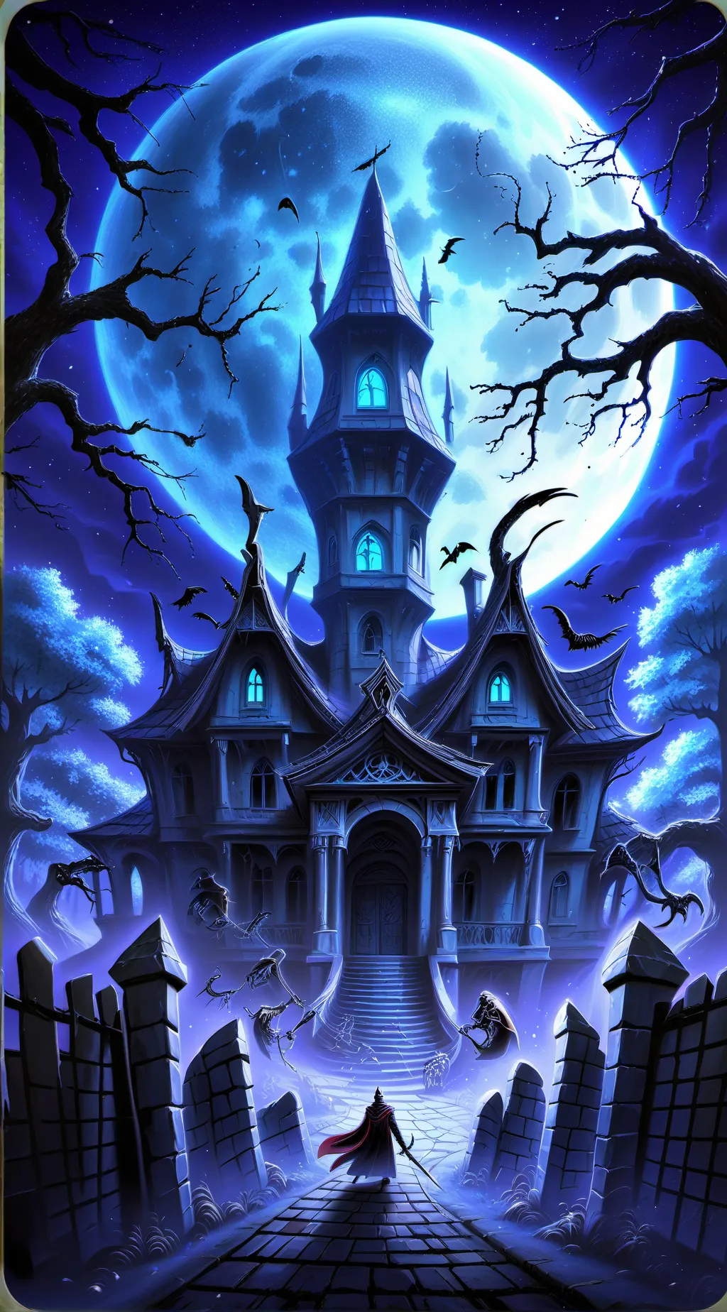 ai character: The Steampunk vila background