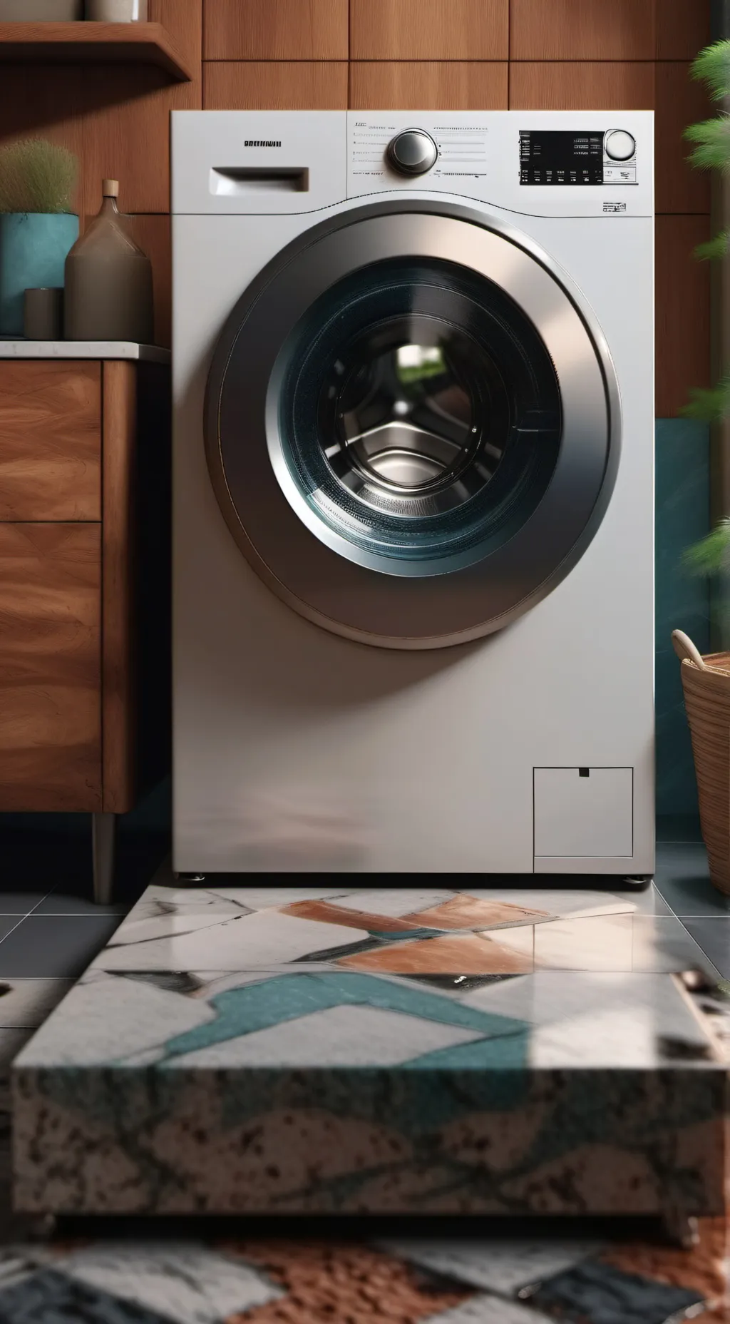 ai character: washing machine background