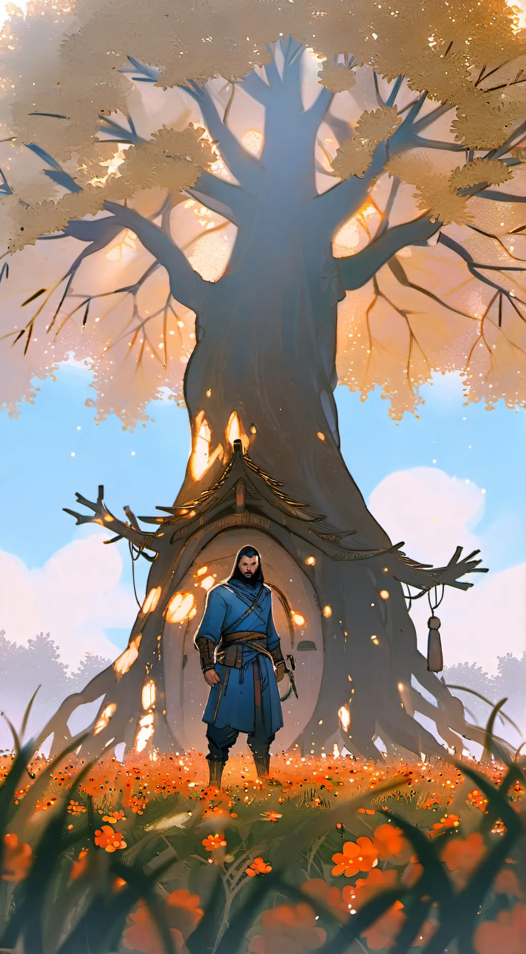 ai character: lepidodendron tree background