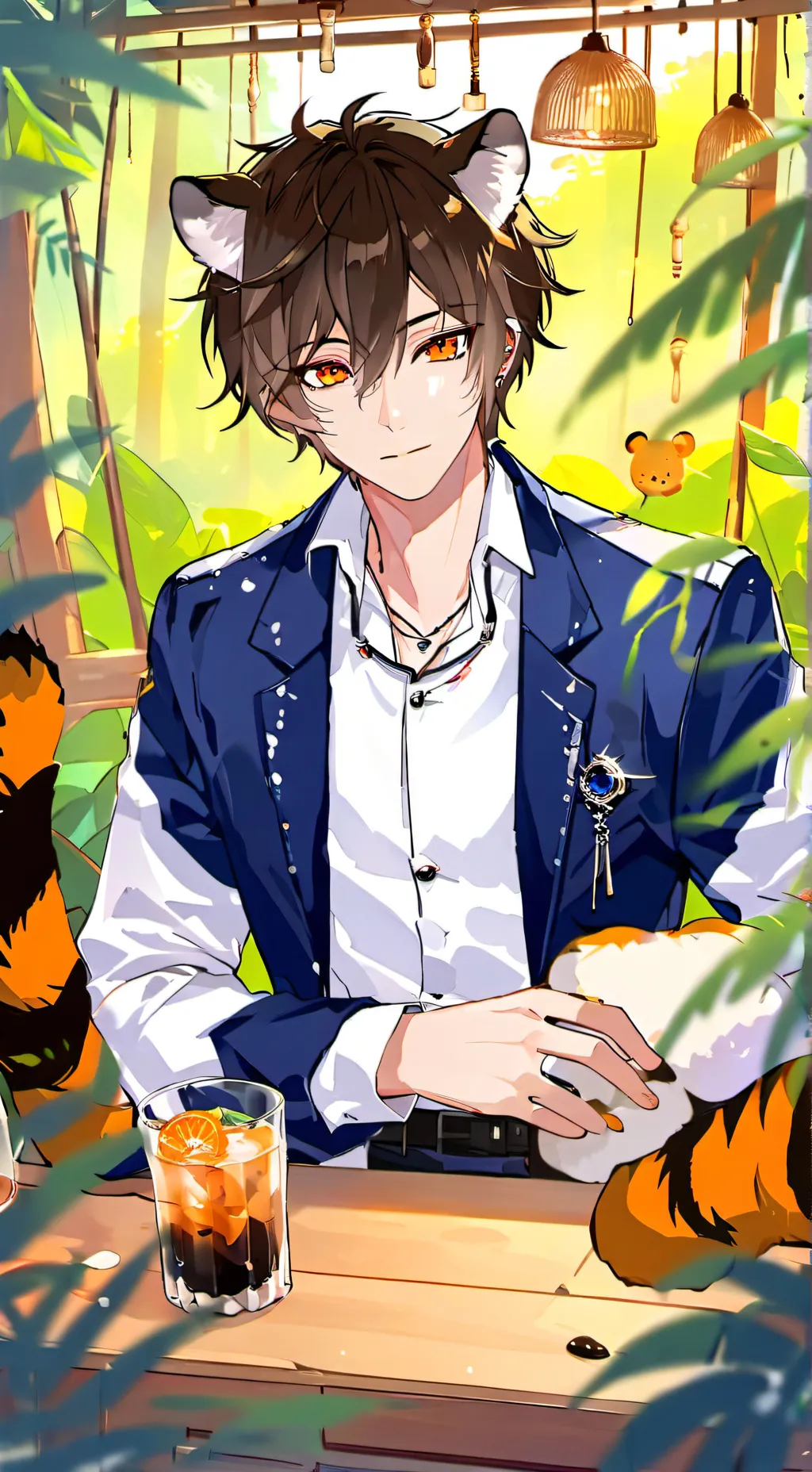 ai character: Jungle Tiger Spirit background