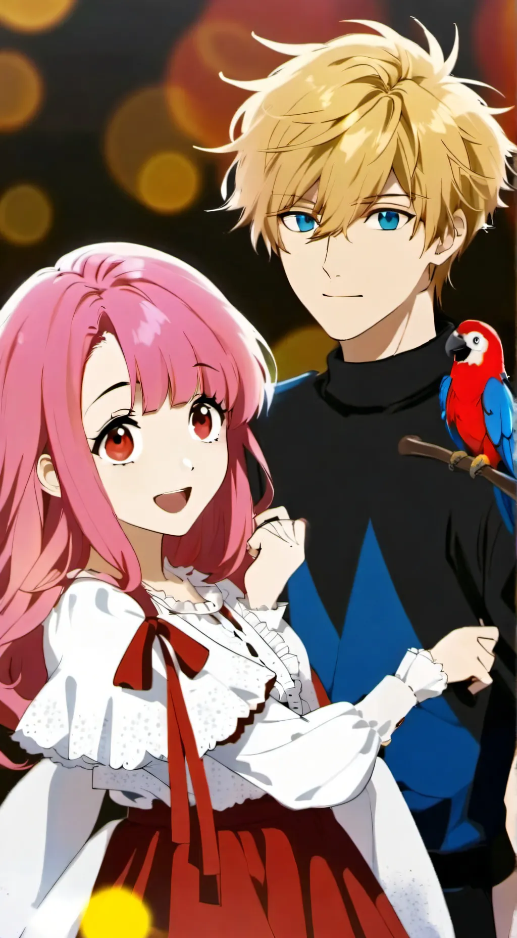 ai character: grian and Lizzie  background