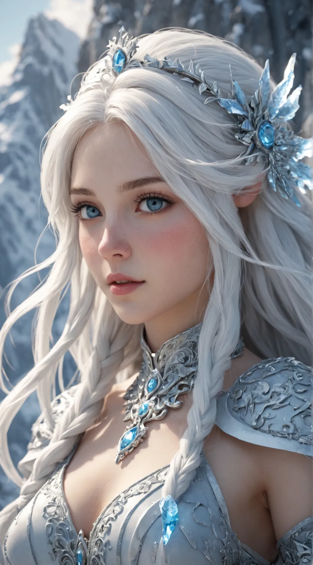 ai character: snowy  background