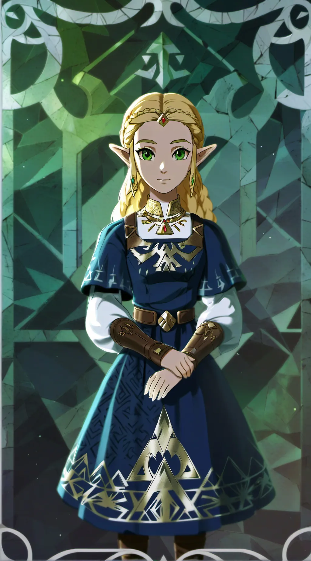 ai character: young Zelda Hyrule background