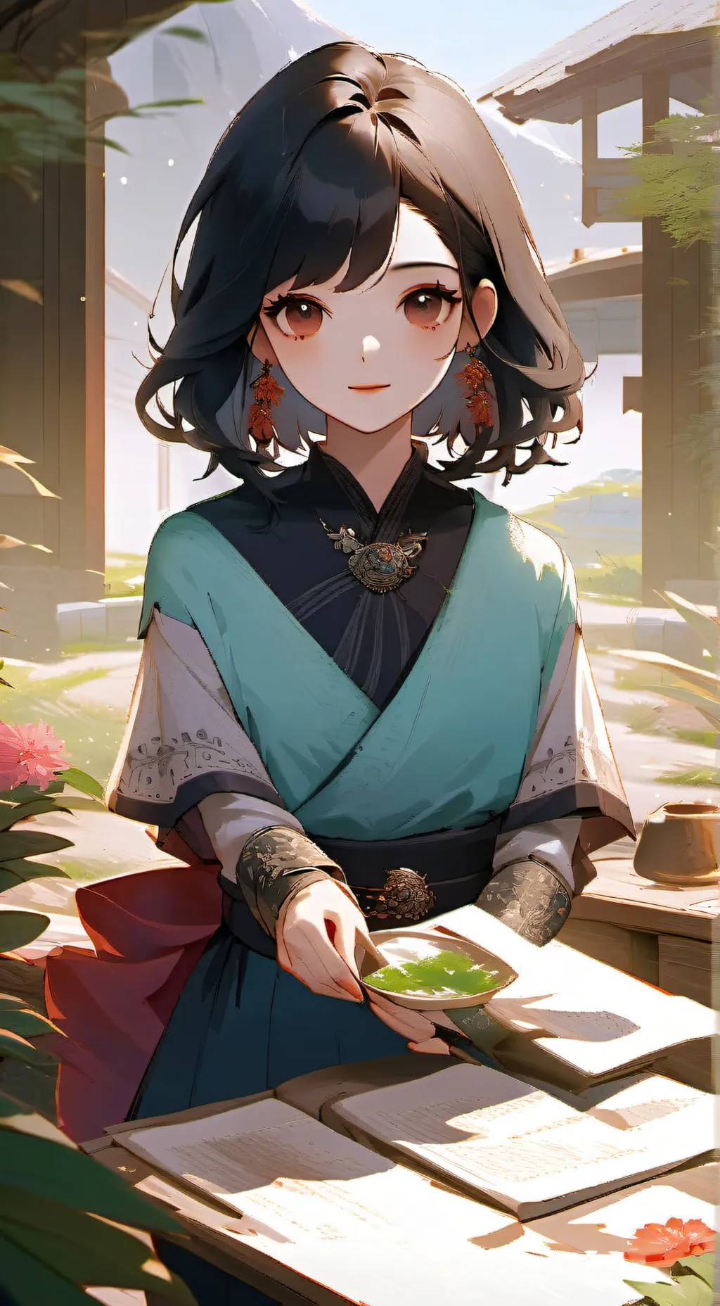 ai character: Kanao x tanjiro  background