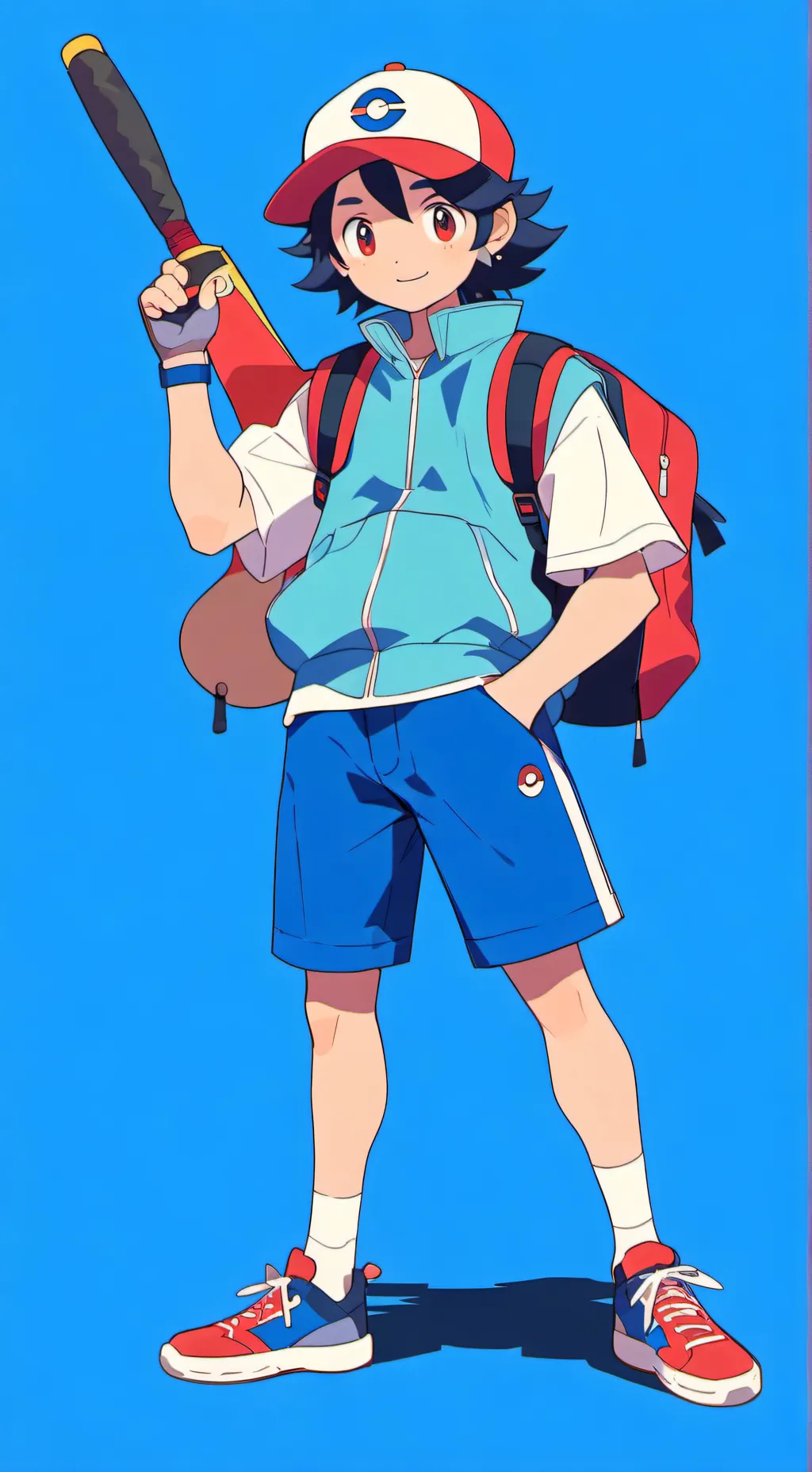 ai character: ash ketchum  background