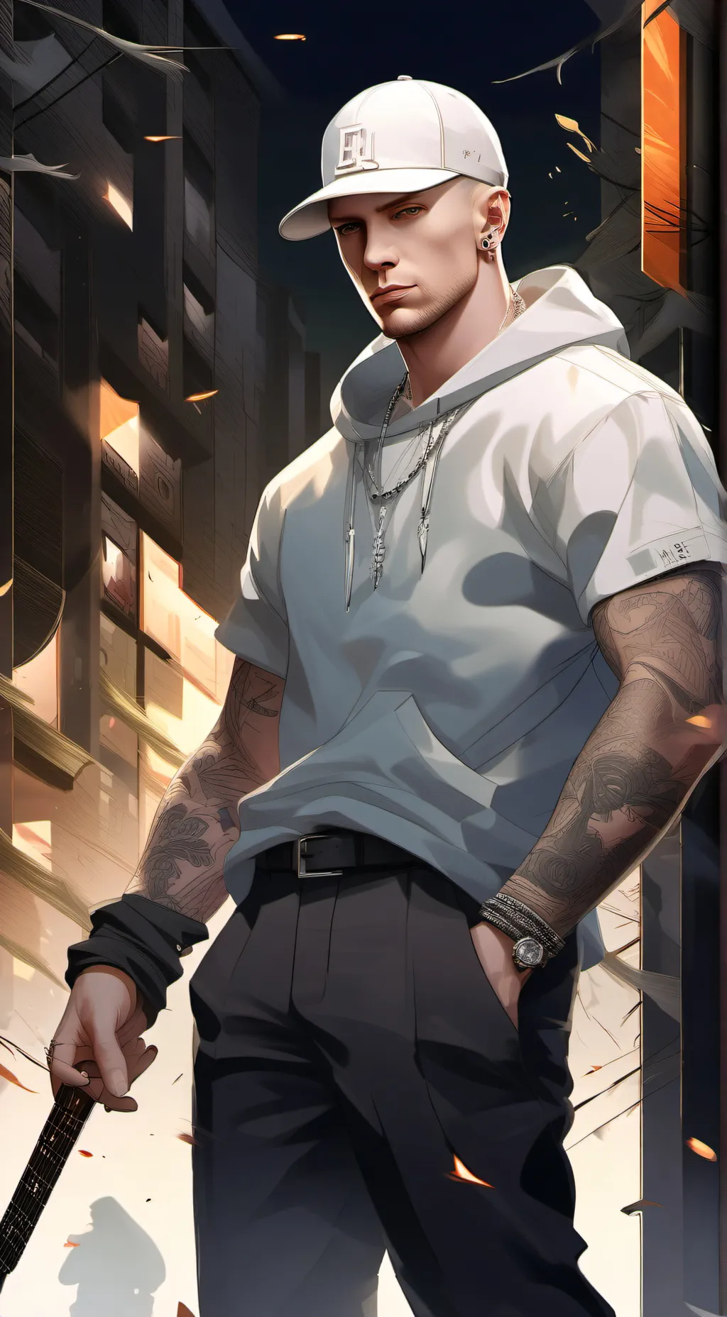 ai character: Eminem  background