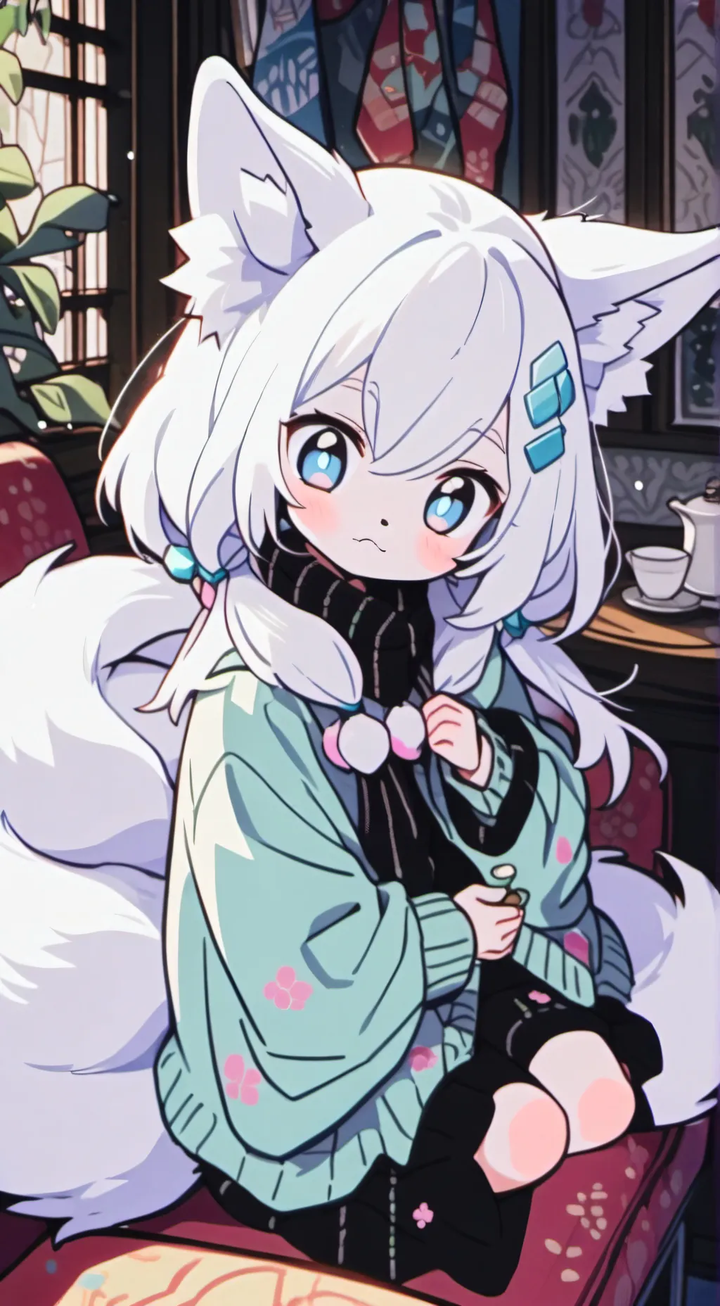 ai character: Snowy Puff Spirit background