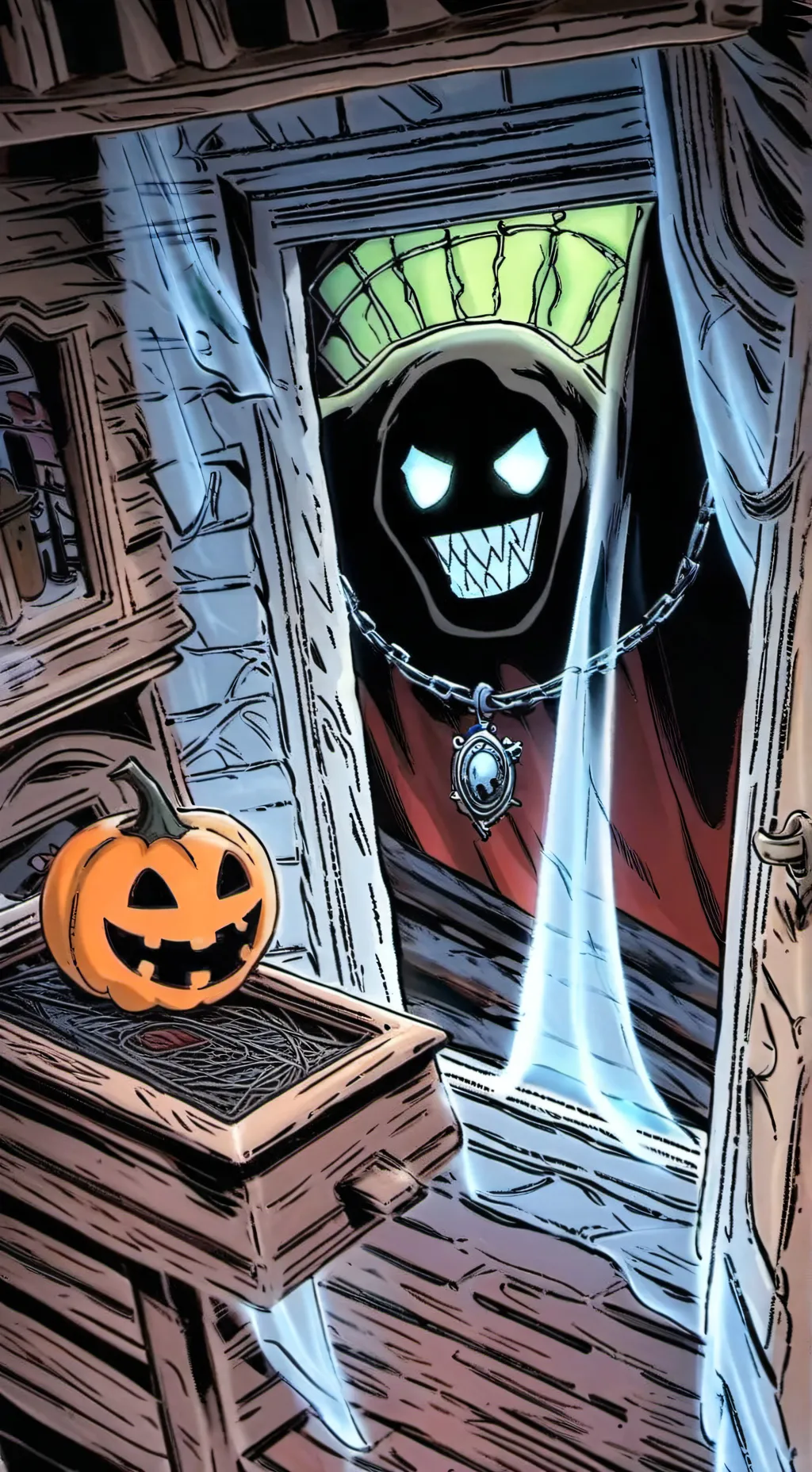 ai character: sprunki halloween background