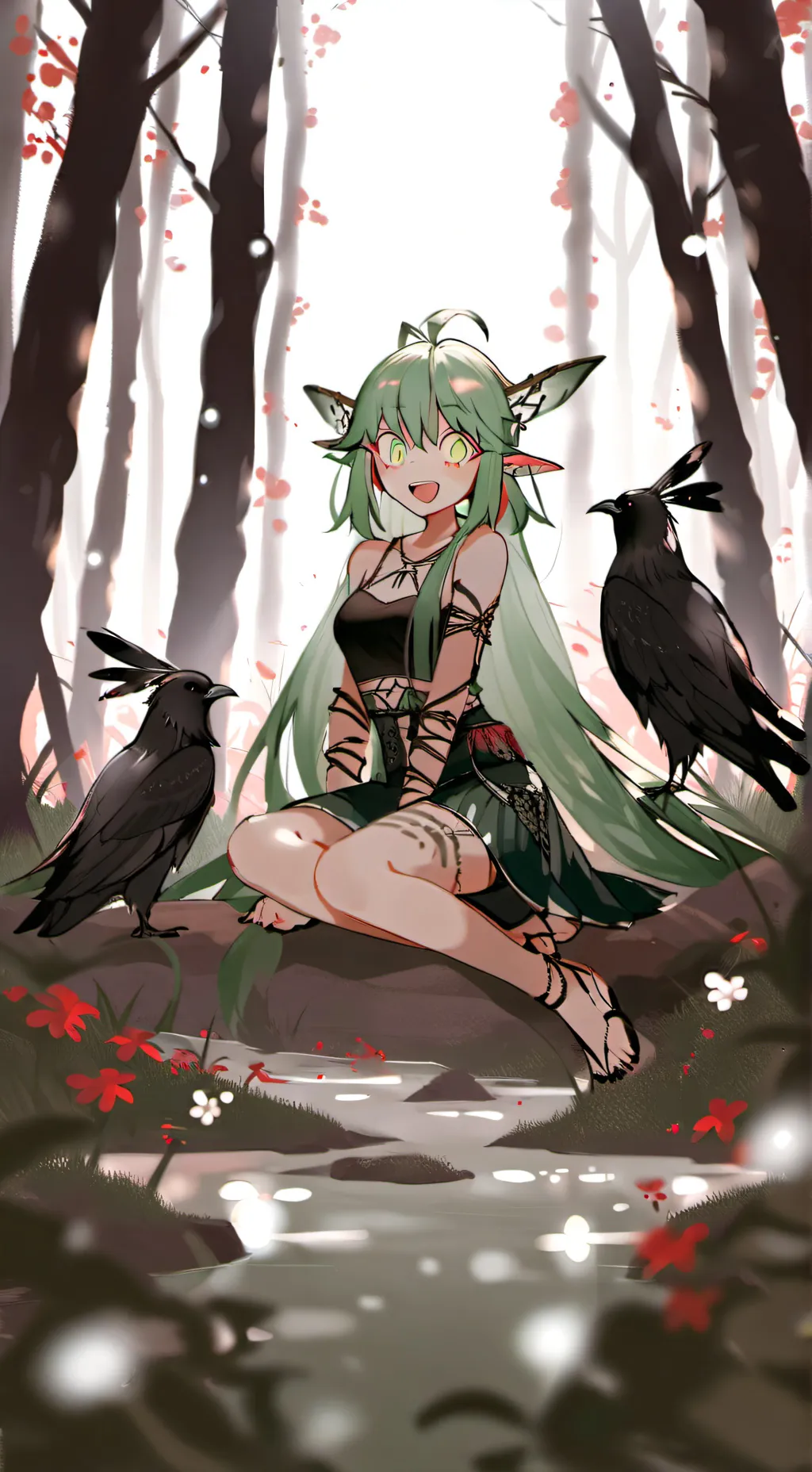 ai character: Leaf background