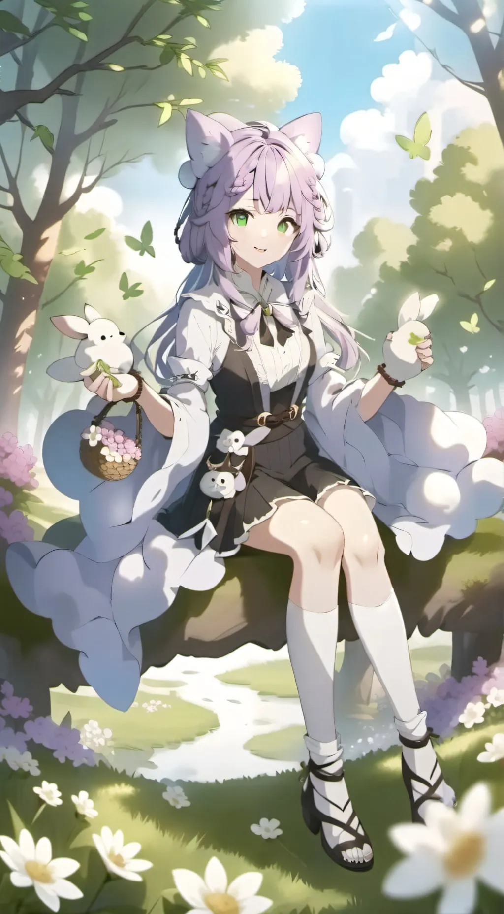 ai character: White Kitsune background