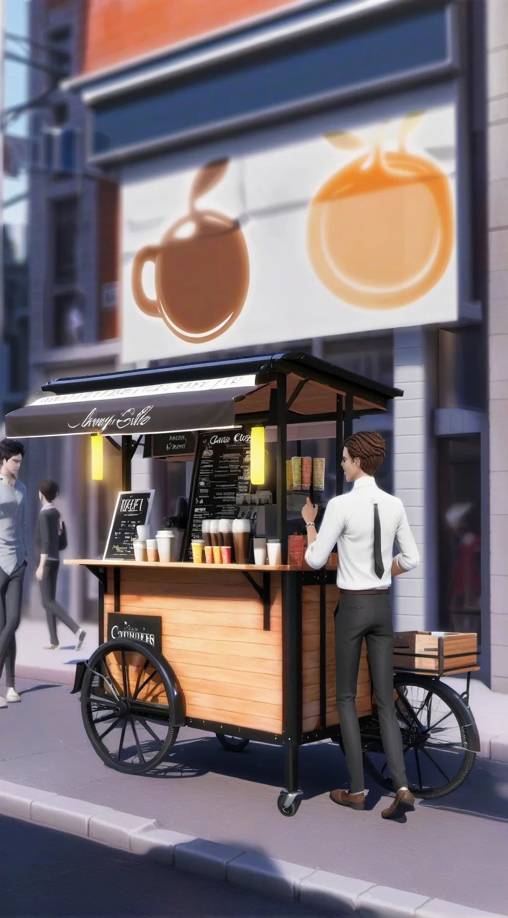 ai character: The Coffee Cart Ch background