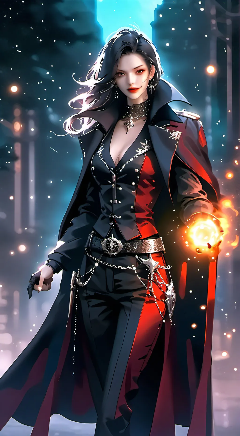 ai character: bad Vampire girl background