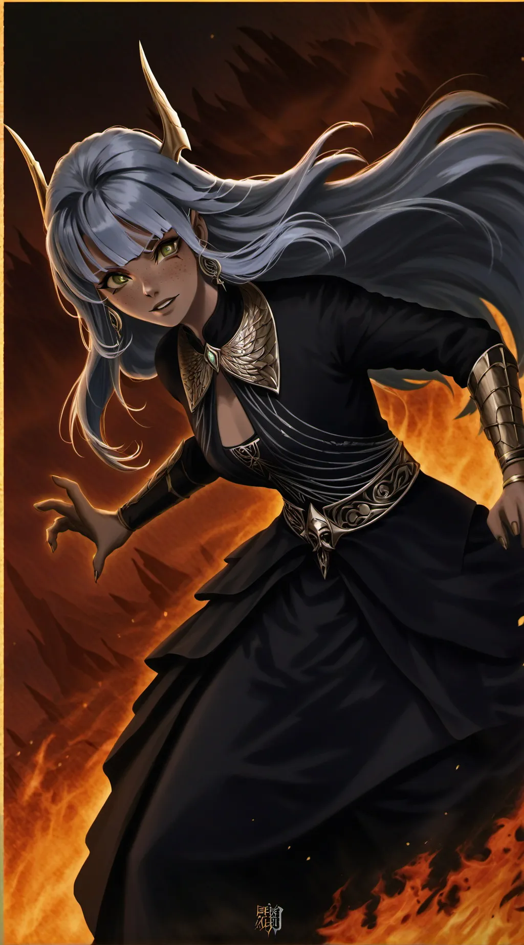 ai character: enij  yells at rei background