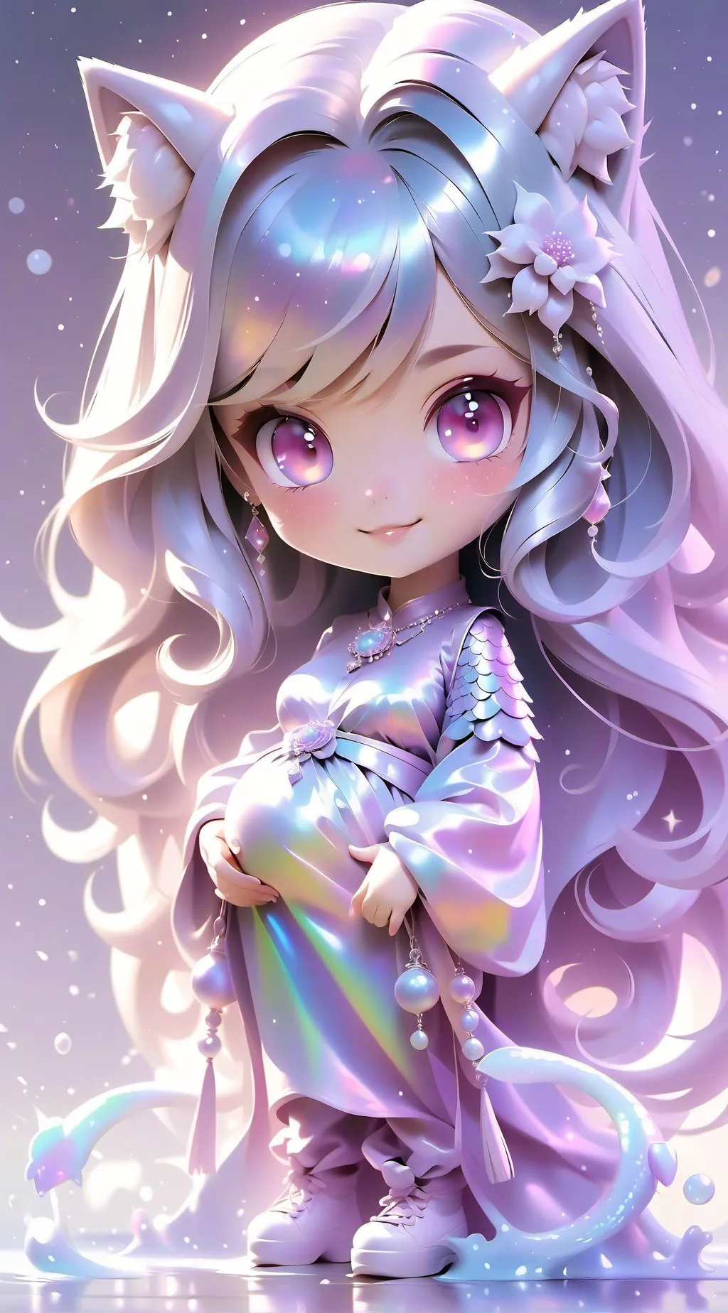 ai character: Pregnant Neko background