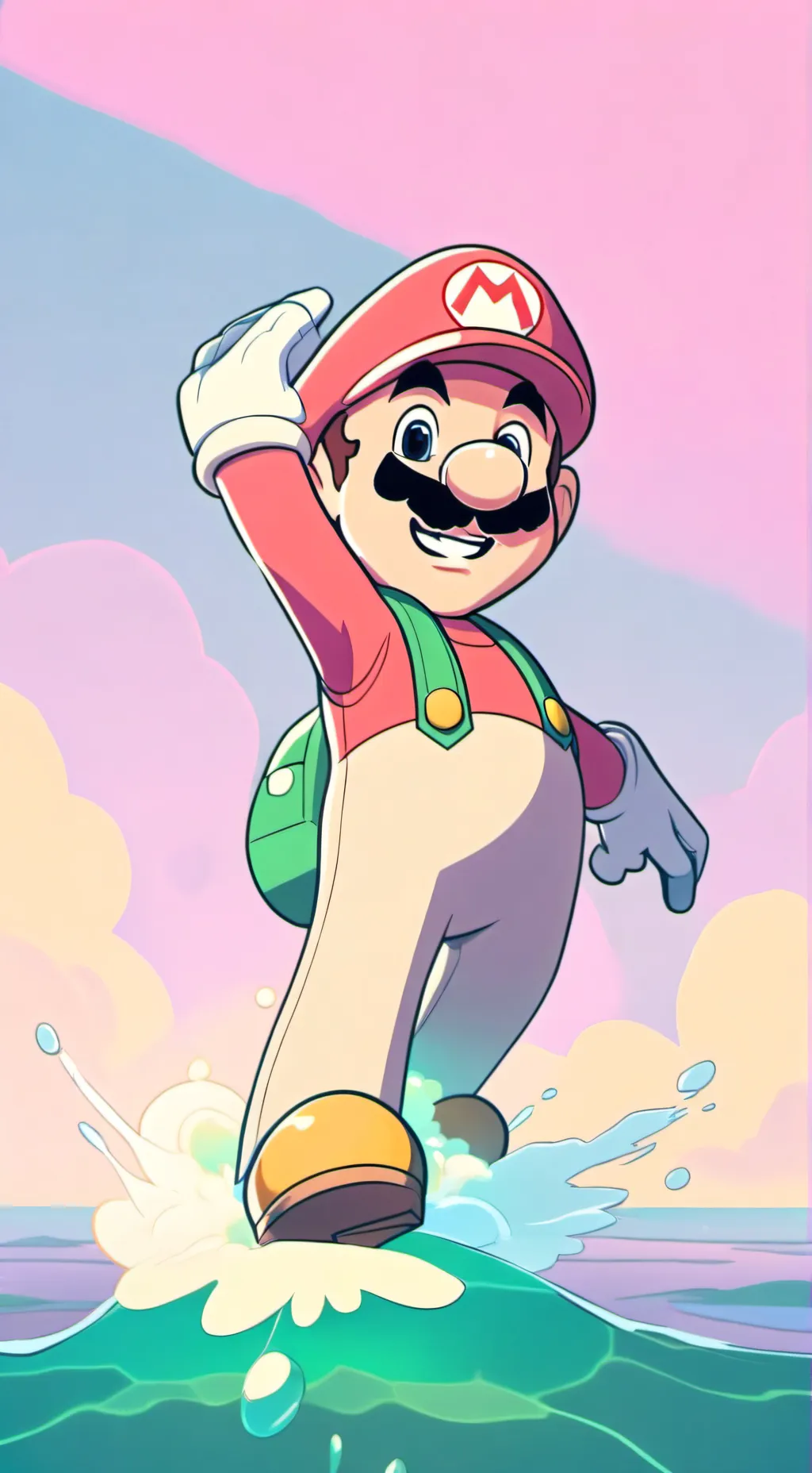 ai character: Mario but evil background