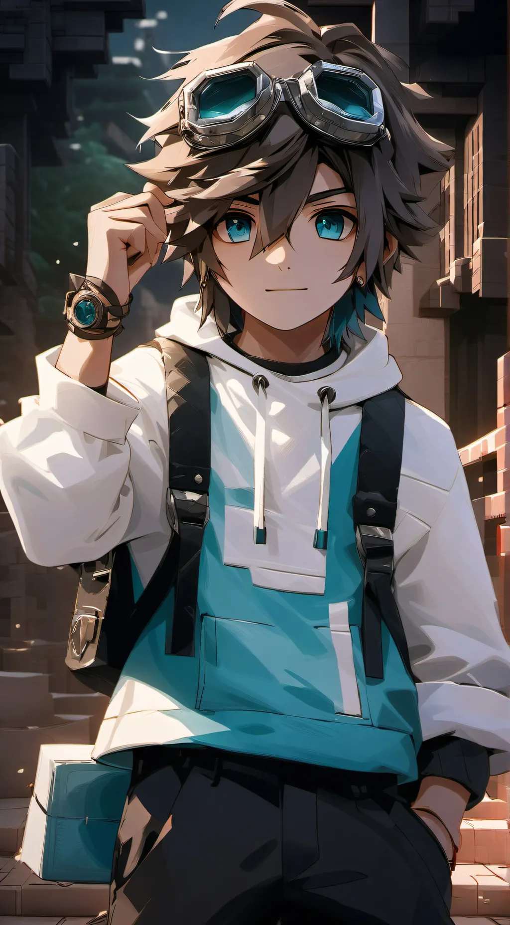 ai character: NICO MINECRAFT background