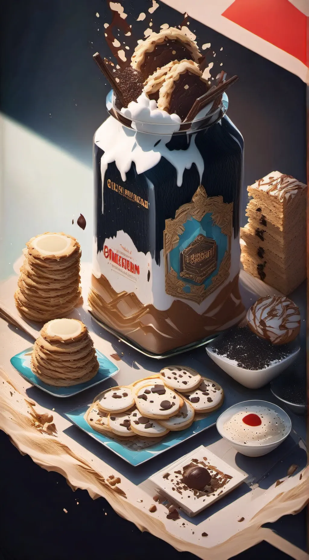 ai character: shadow milk cookie background