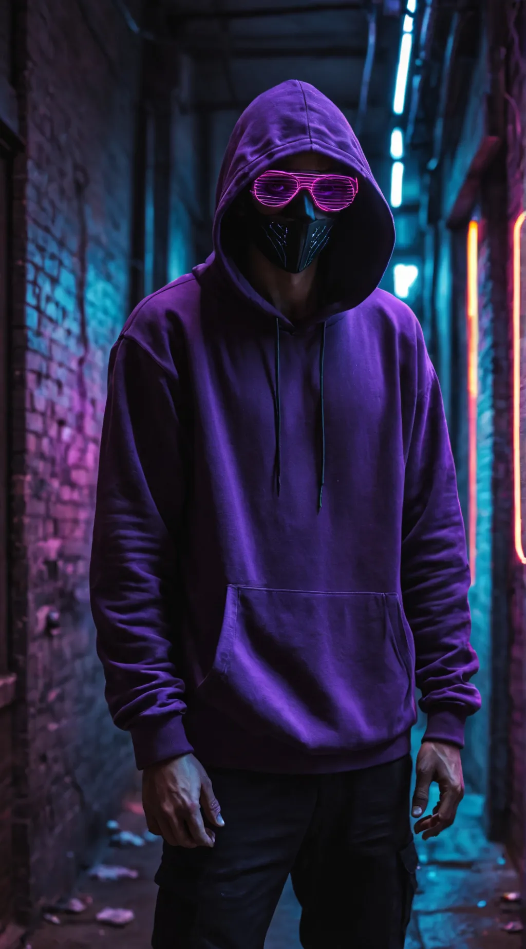 ai character: Neon Man background