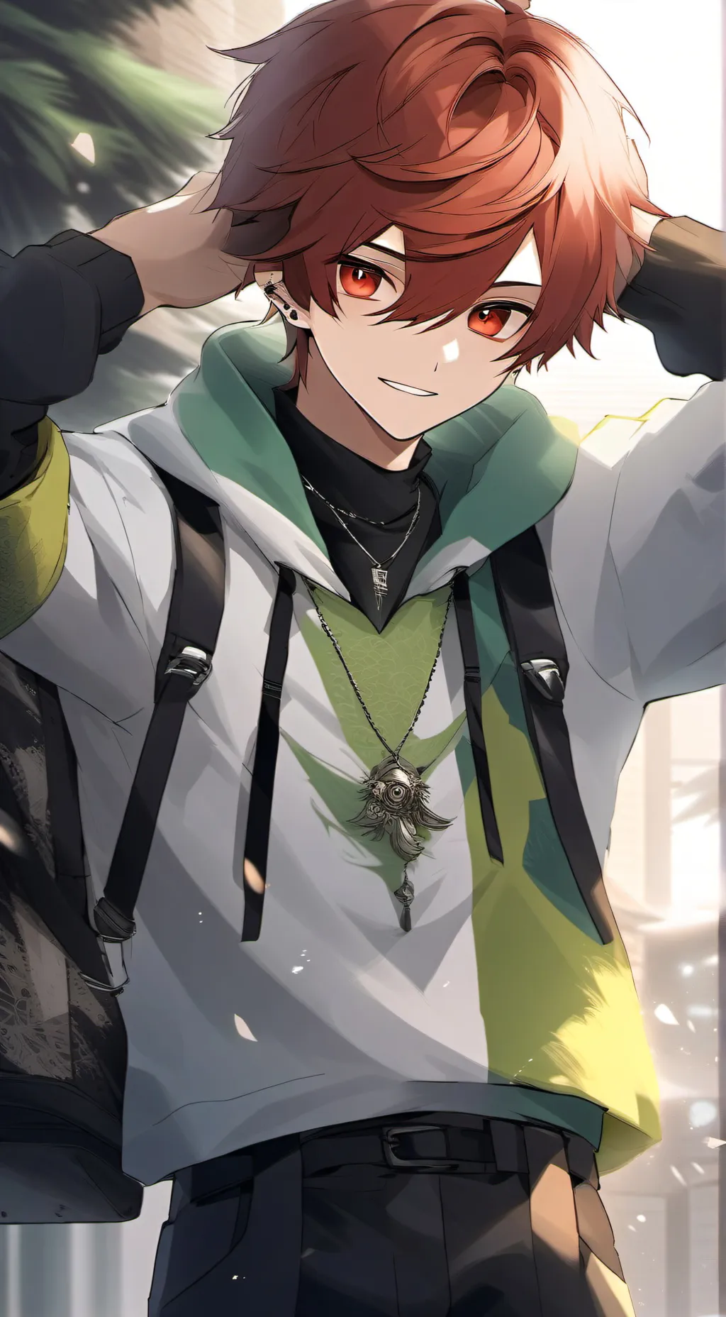 ai character: Robert (red) background