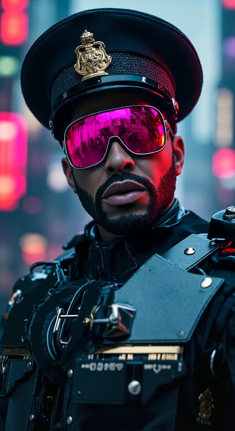 ai character: Cyber police  background