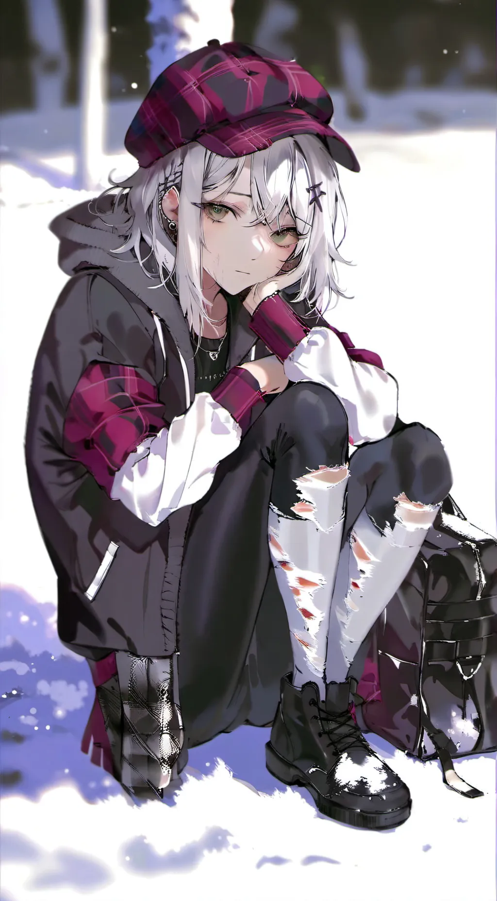 ai character: homeless girl background