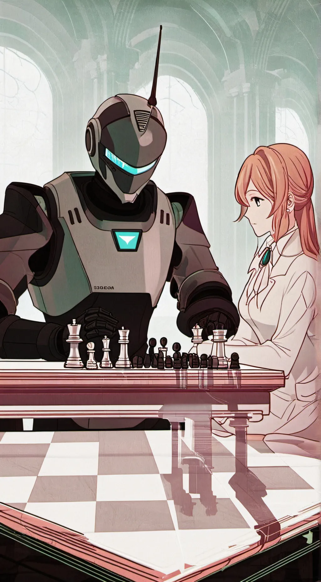 ai character: Robot vs AI background