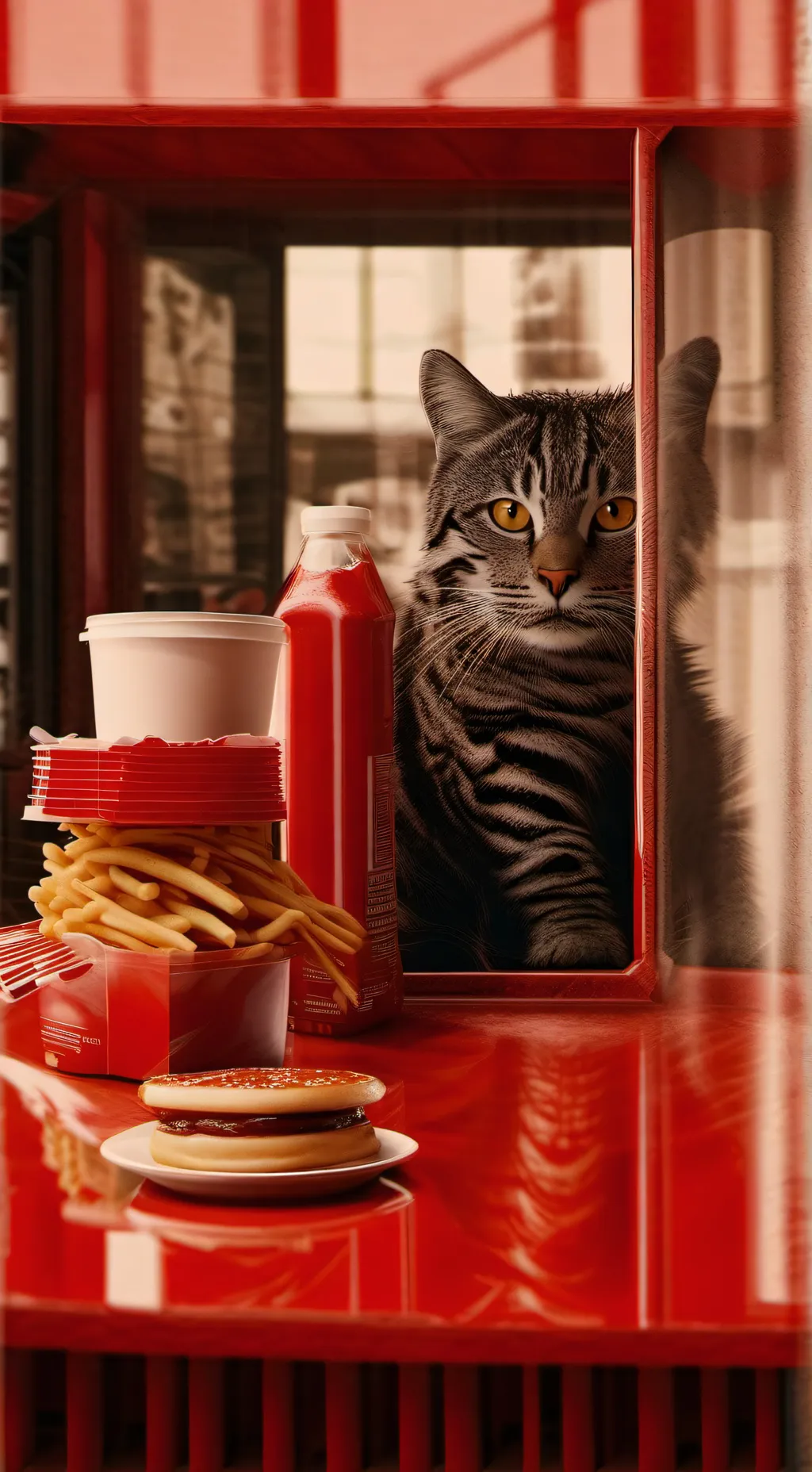 ai character: MHA mac Donald's  background