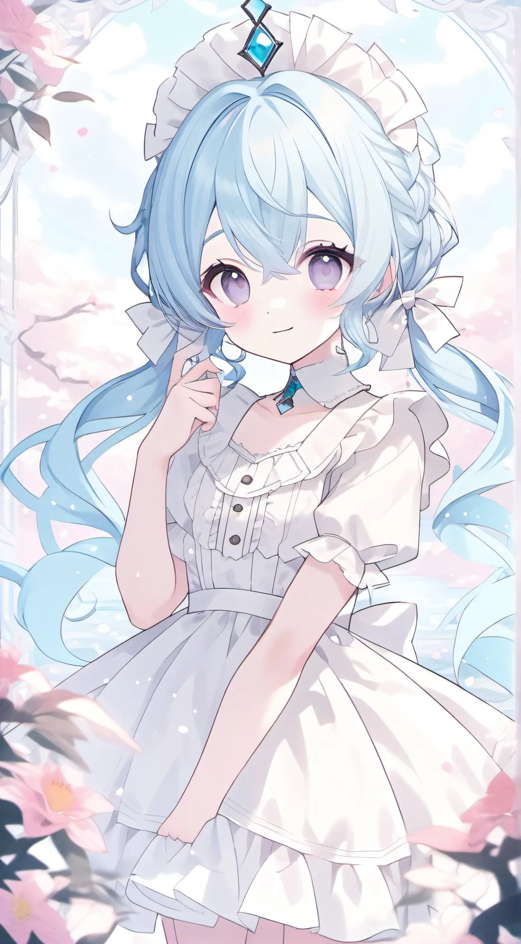 ai character: azure blue background
