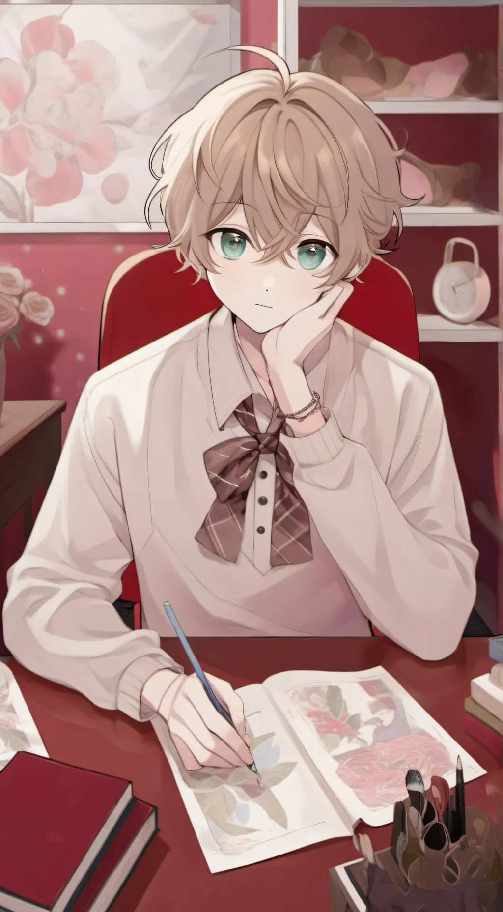 ai character: All boys school  background