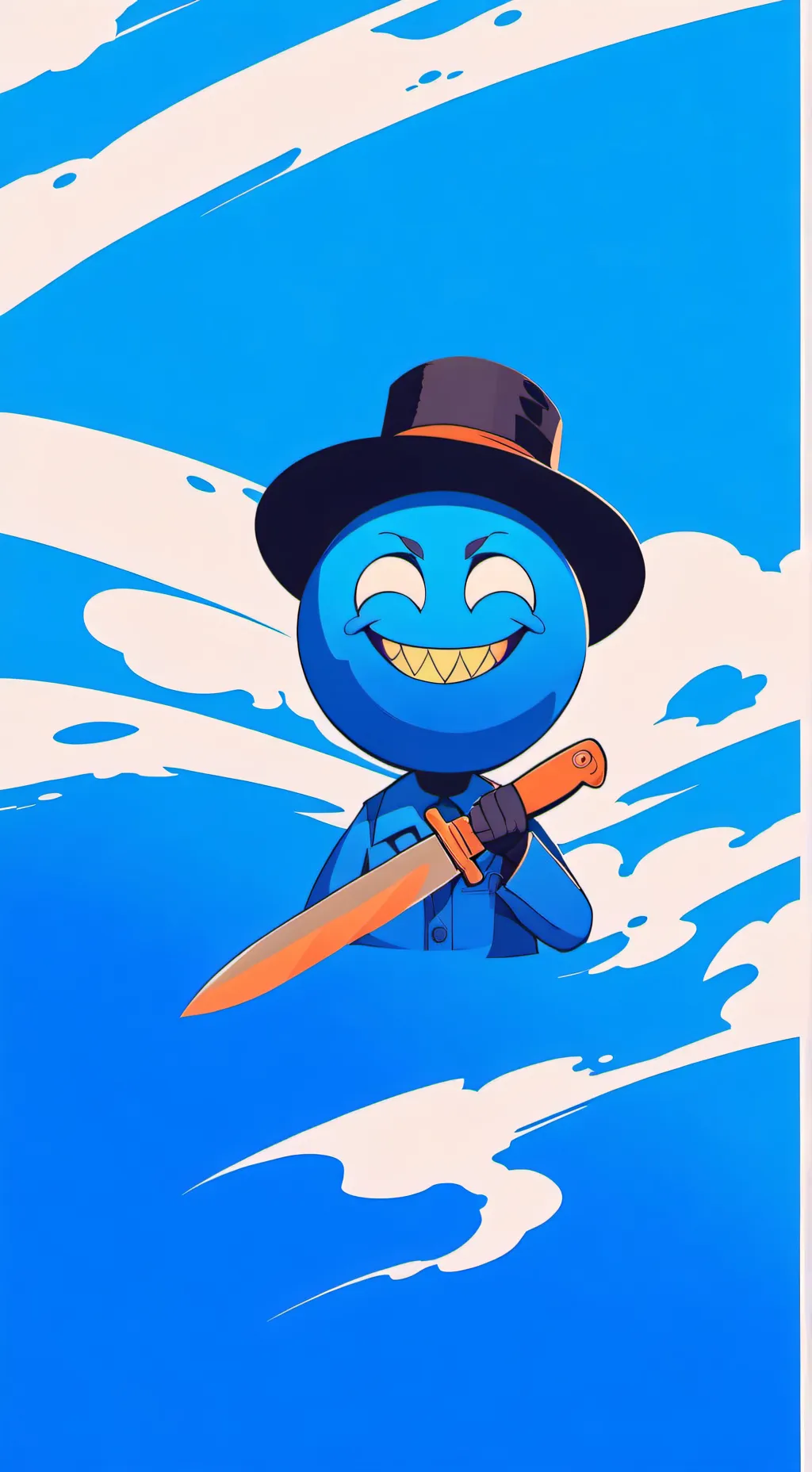 ai character: beln the blue ball background