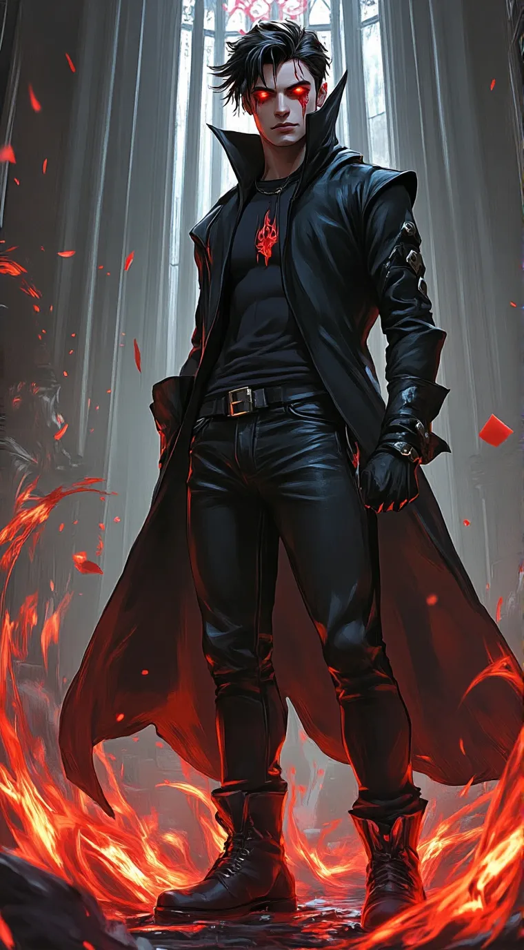 ai character: Red Flame.EXE background