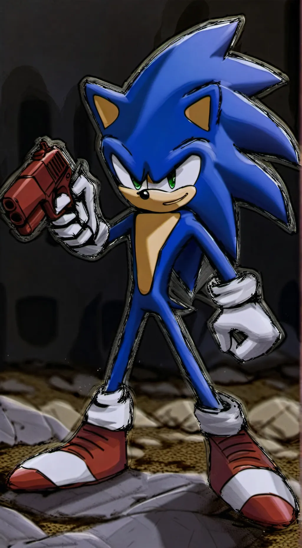 ai character: *sonic*  background