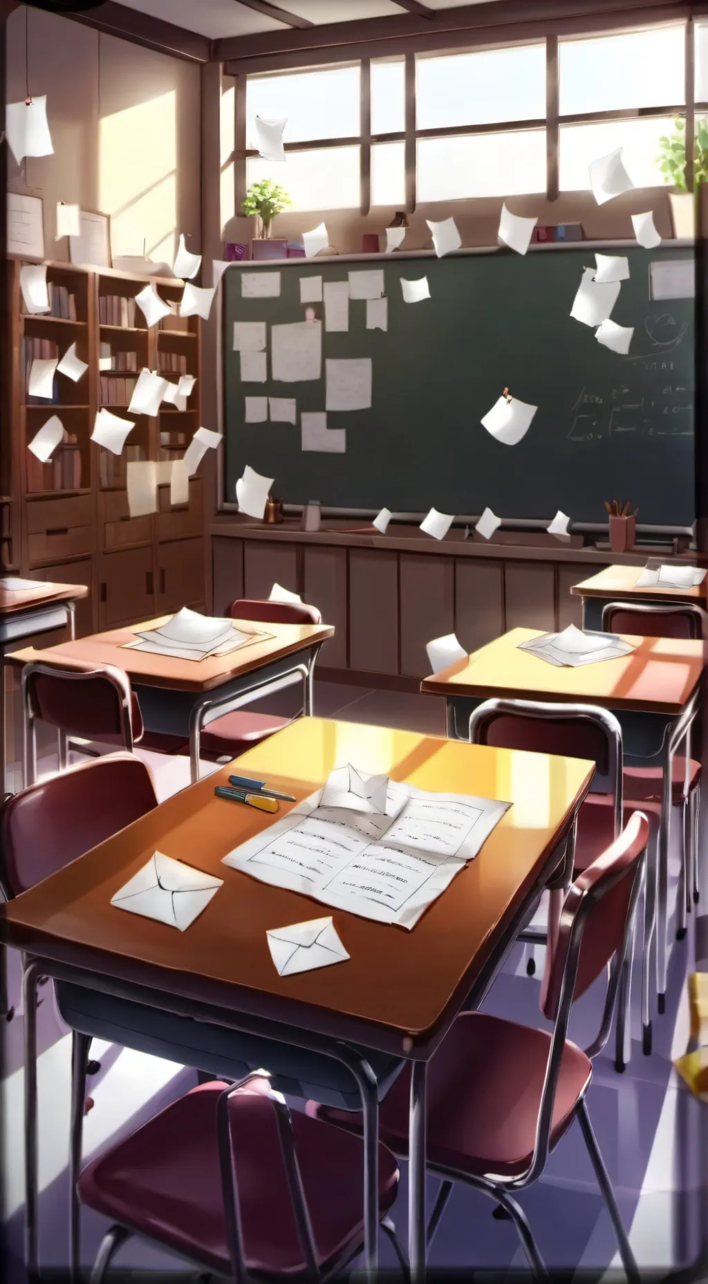 ai character: SCHOOL CLASSROOM!! background
