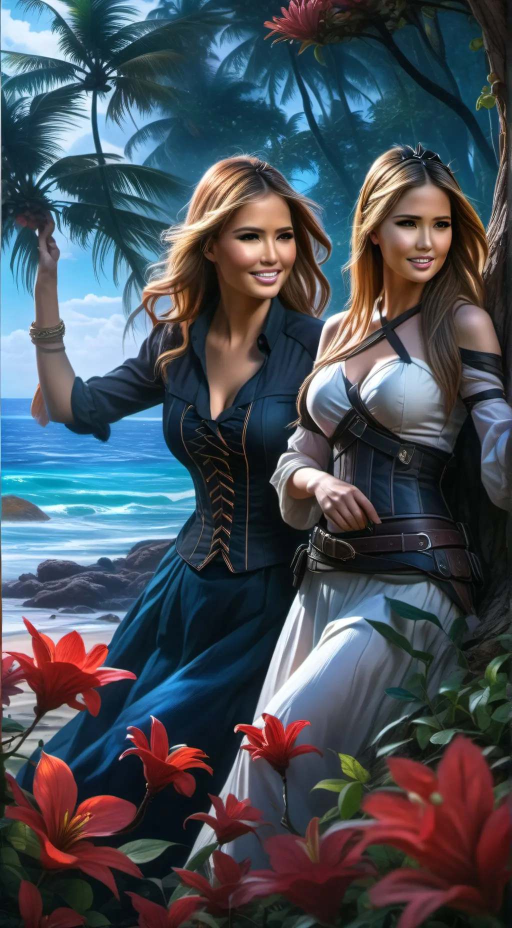 ai character: Melania & Ivanka background