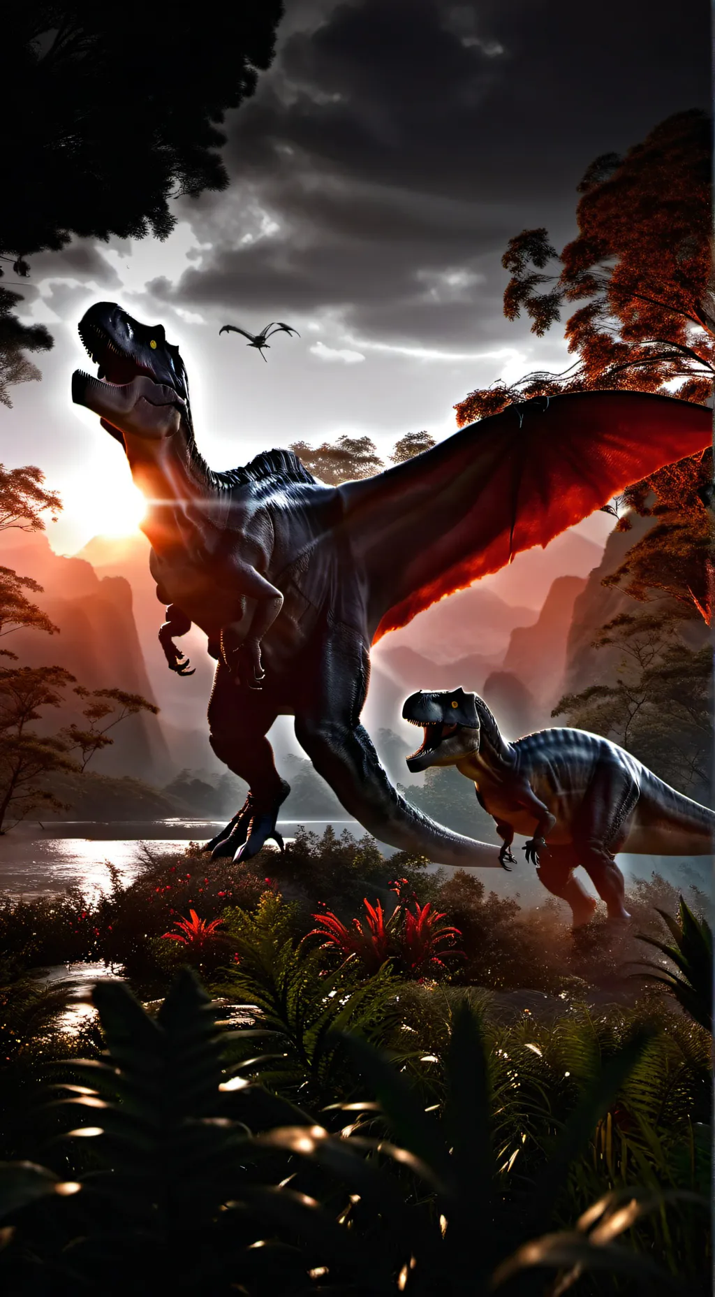 ai character: Jurassic world  background