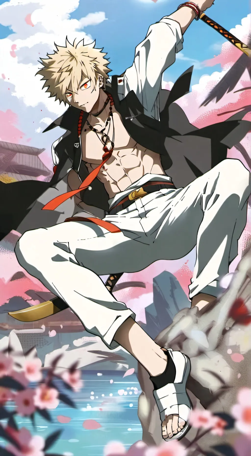 ai character: Bakugo katzuki  background