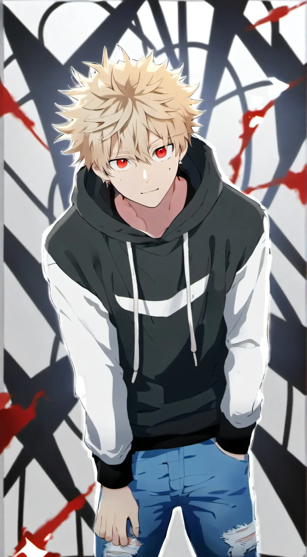 ai character: Bakugo Katsuki background