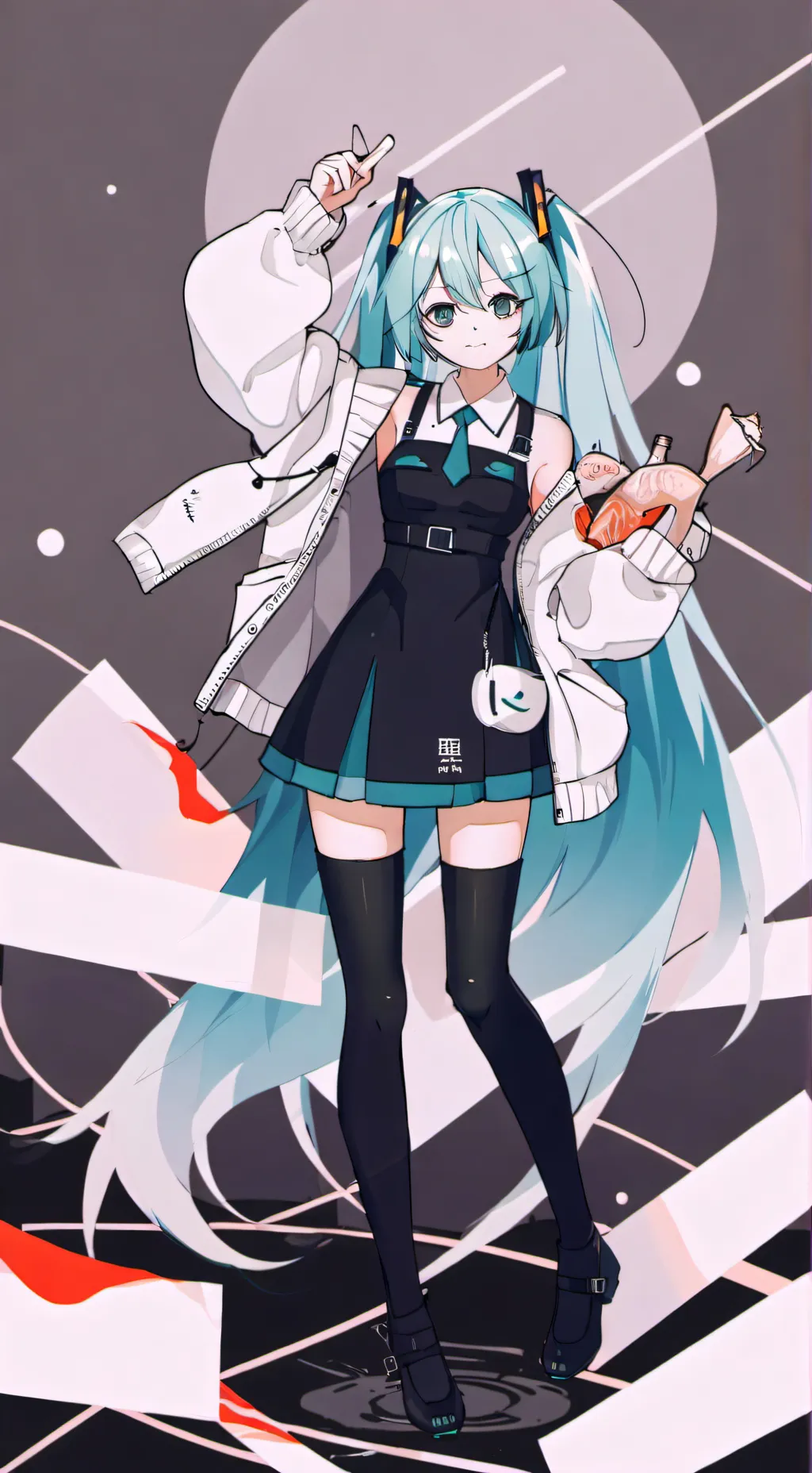 ai character: kitsune miku background