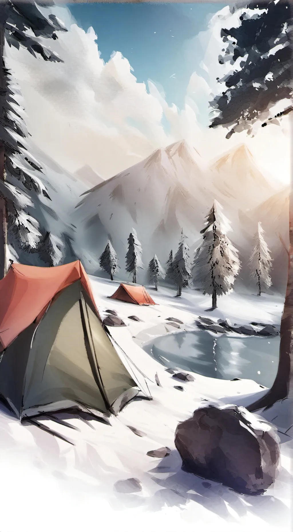 ai character: 1a going camping background