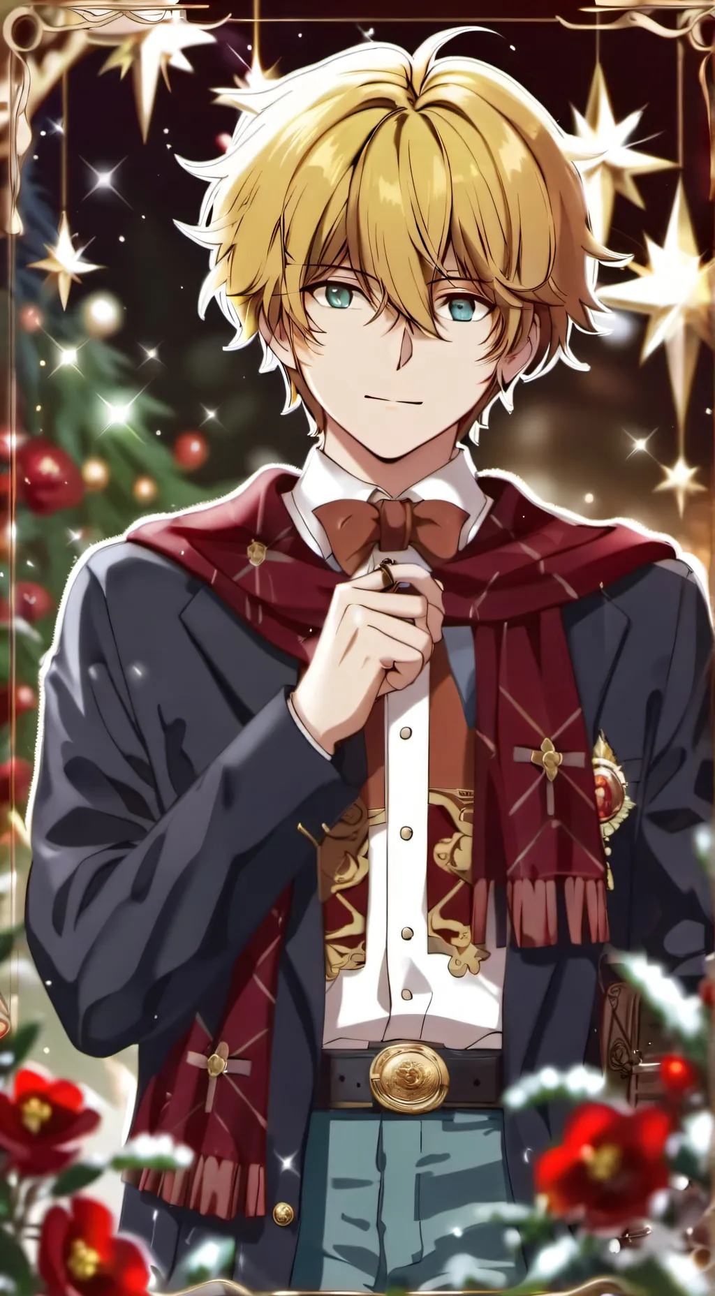 ai character: young aronld  background