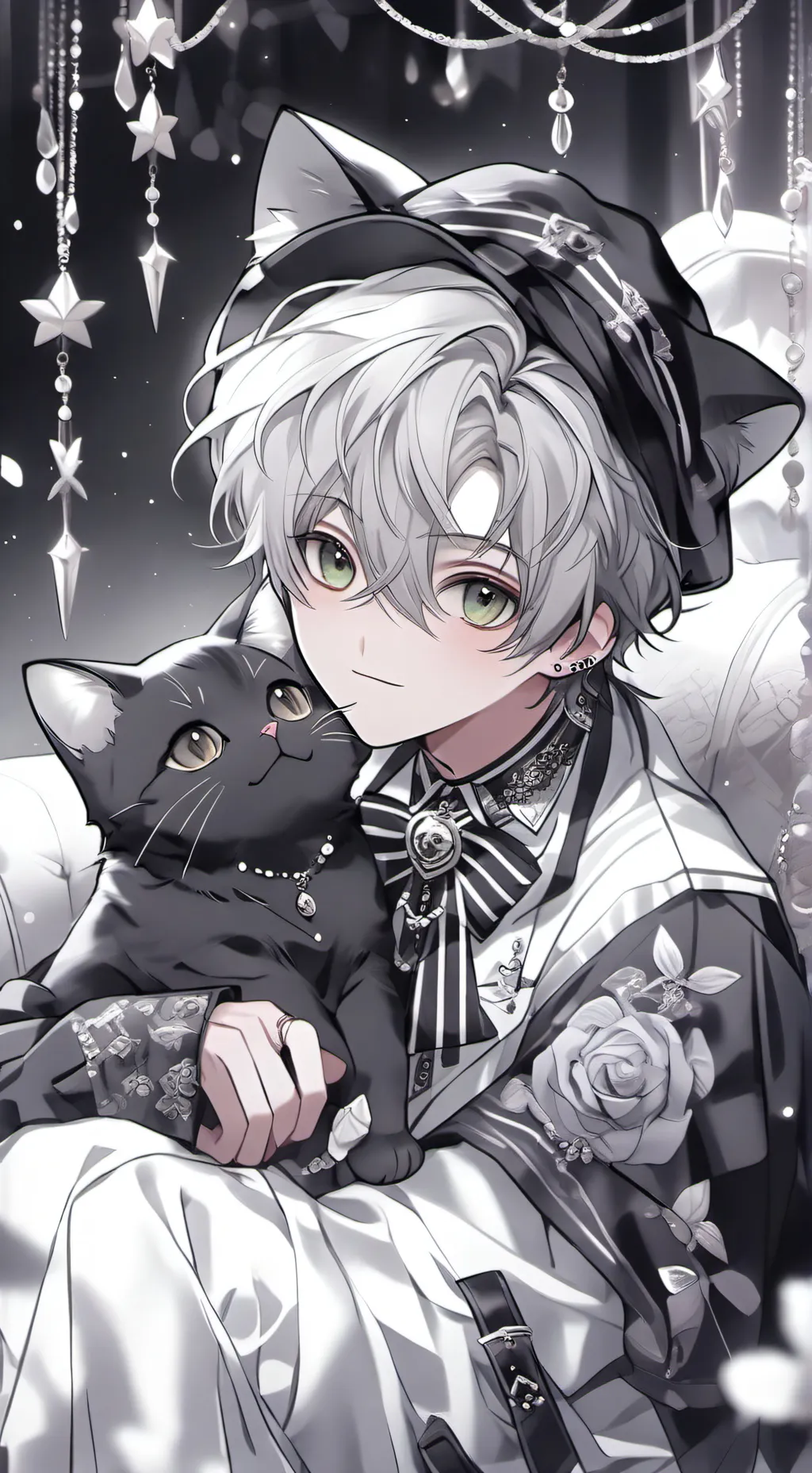 ai character: ♡( little cat boy) background