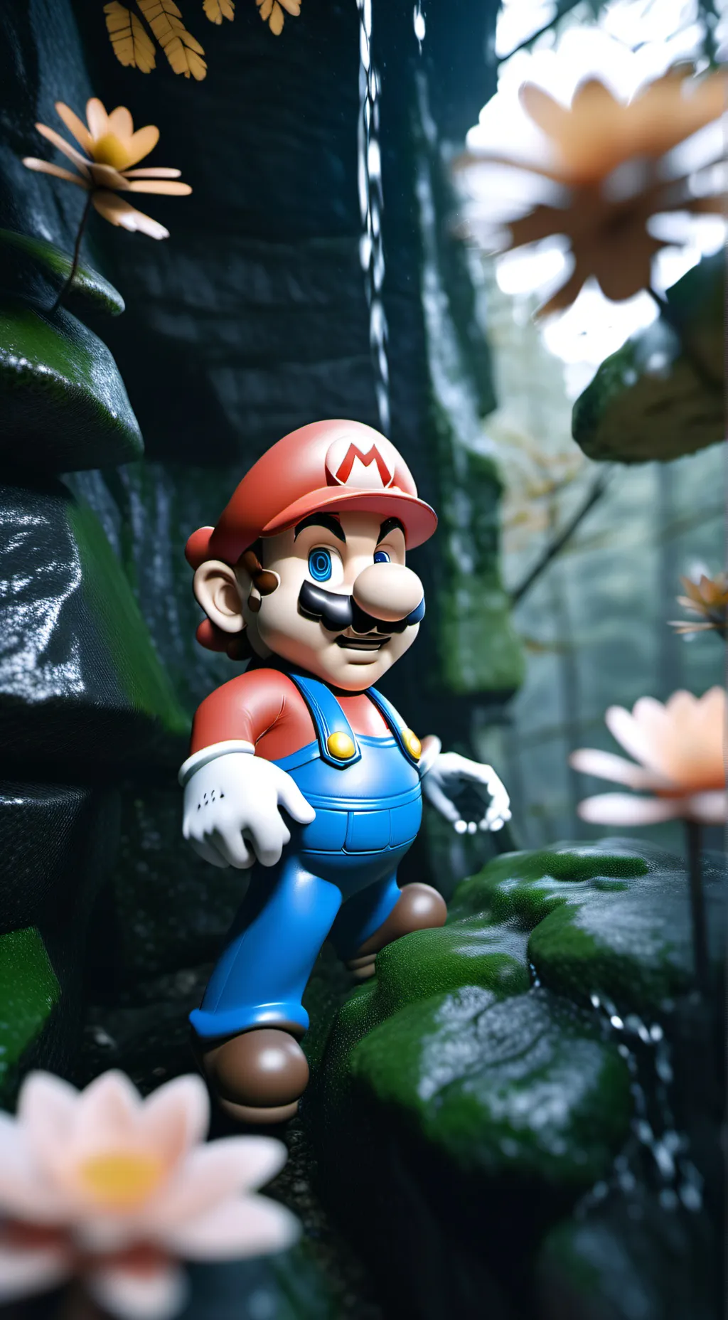 ai character: evilMario VS Sonic background